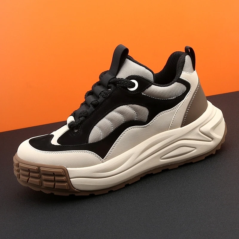 欧洲站高端轻奢潮牌男鞋2025新款运动休闲鞋男厚底增高老爹鞋潮鞋