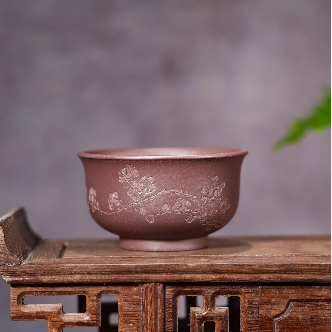 【天青泥•紫砂杯】宜兴原矿紫砂茶杯主人杯 130CC