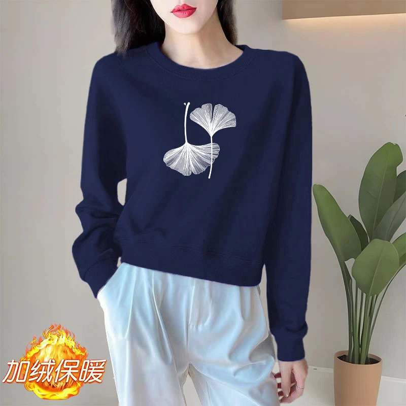 加绒加厚春秋冬宽松2024新款休闲卫衣女士小个子显瘦百搭短款外套