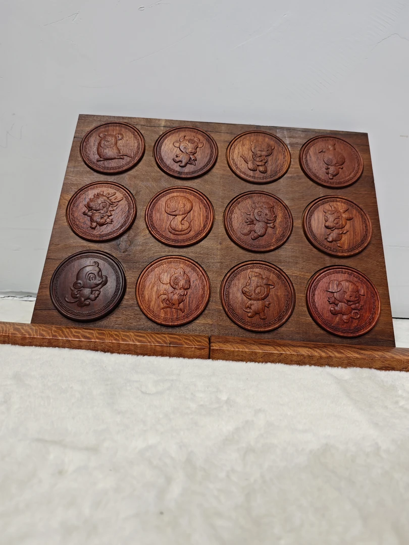 红木缅甸花梨大果紫檀十二生肖梳妆镜 直播间一物一拍专用链接