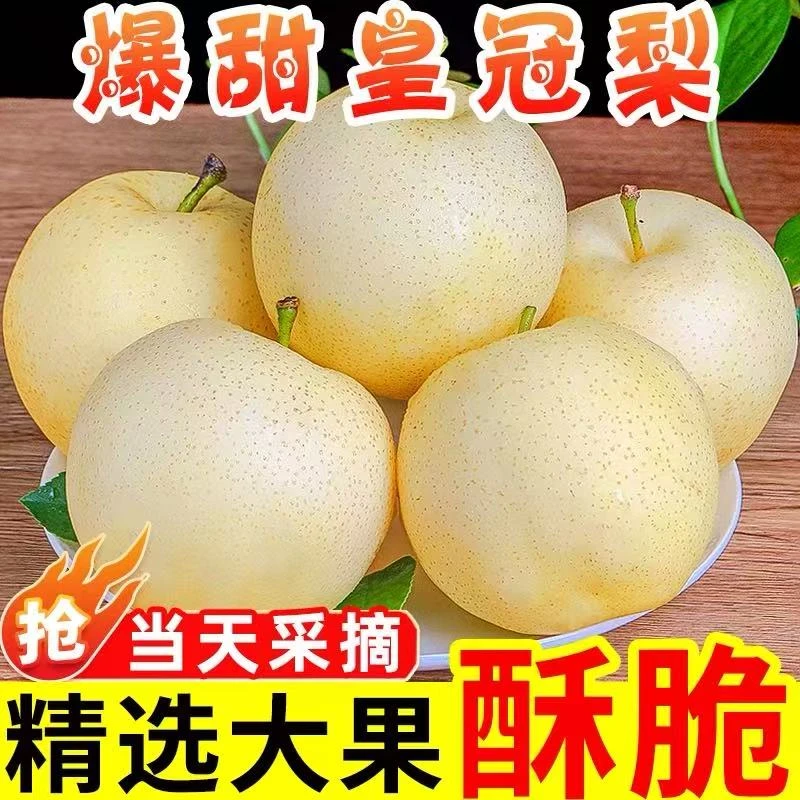 新鲜水果皇冠梨脆甜黄冠梨产地直发河北正宗皇冠梨当季水果梨子