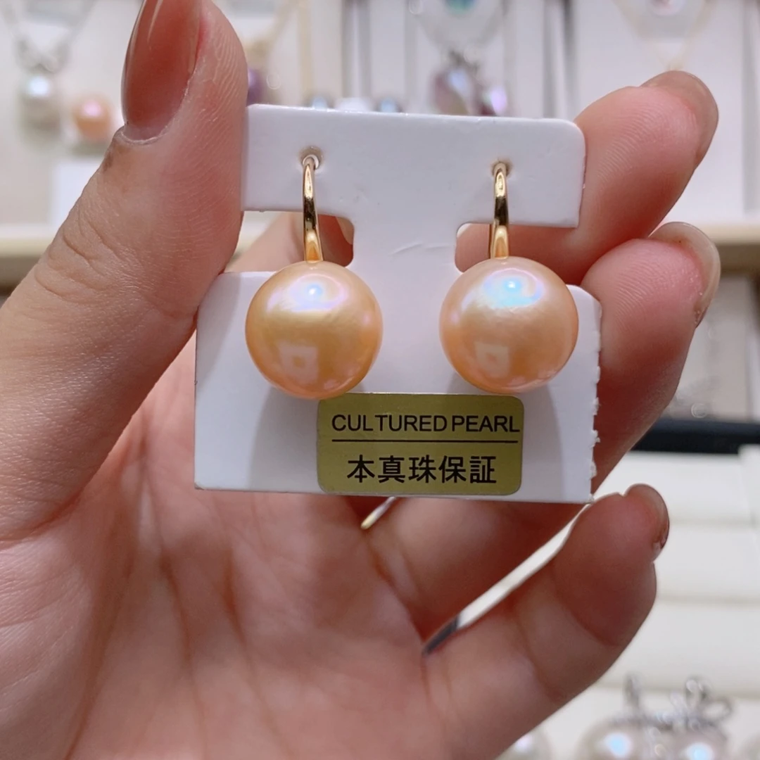 银S925镶嵌耳饰淡水珍珠