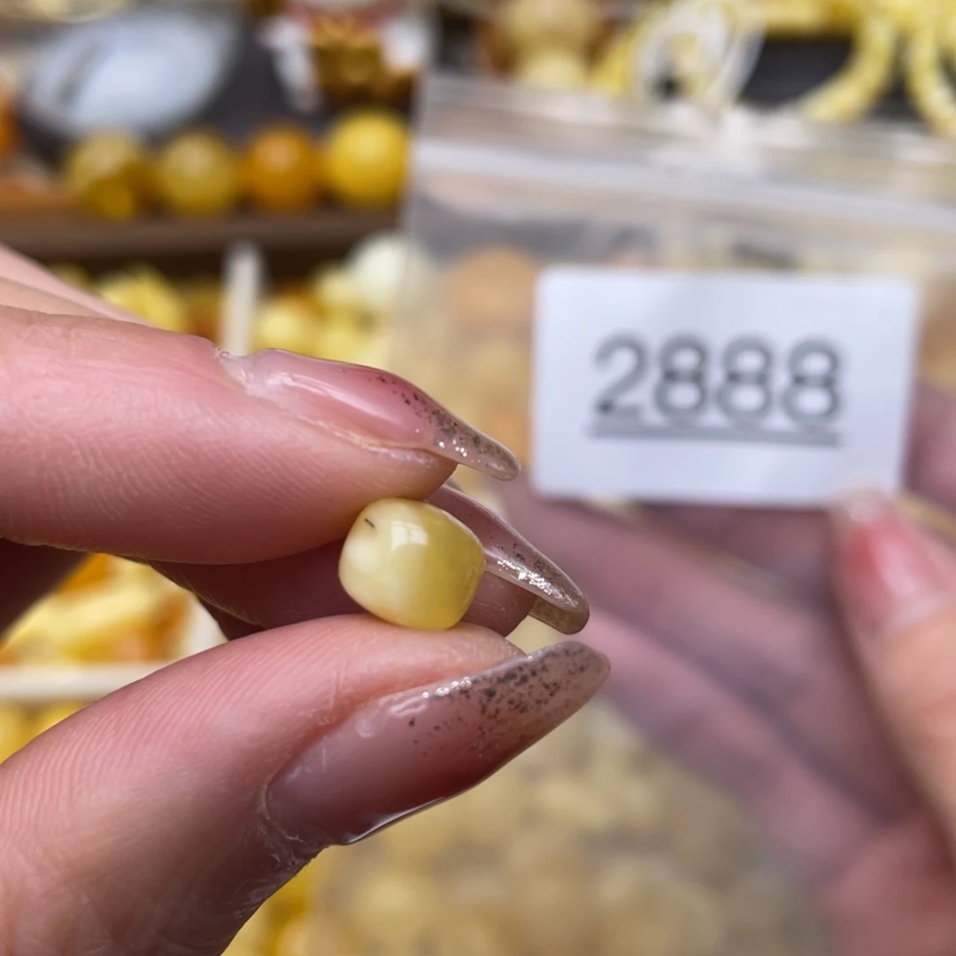 蜜蜡珠宝奇石未镶嵌粉点8