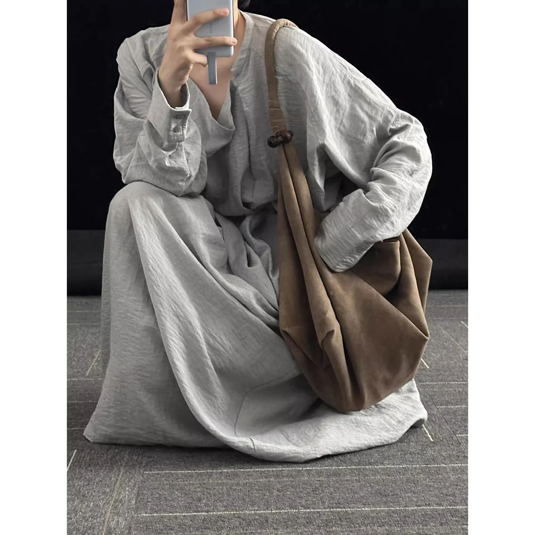 新中式流浪者肌理做旧帆布单肩包包女2025腋下托特包大容量手提包