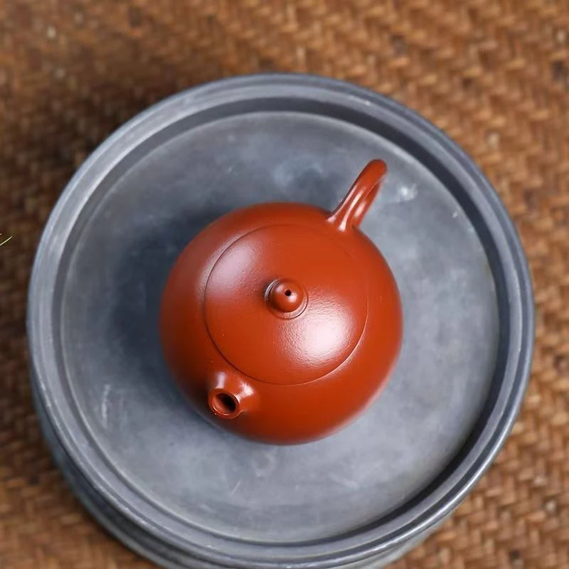 朱泥光素鱼嘴西施  紫砂壶