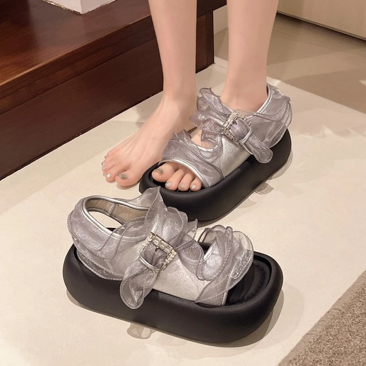 厚底松糕凉鞋女夏季外穿时尚配裙子2025新款高级感软底沙滩凉拖鞋