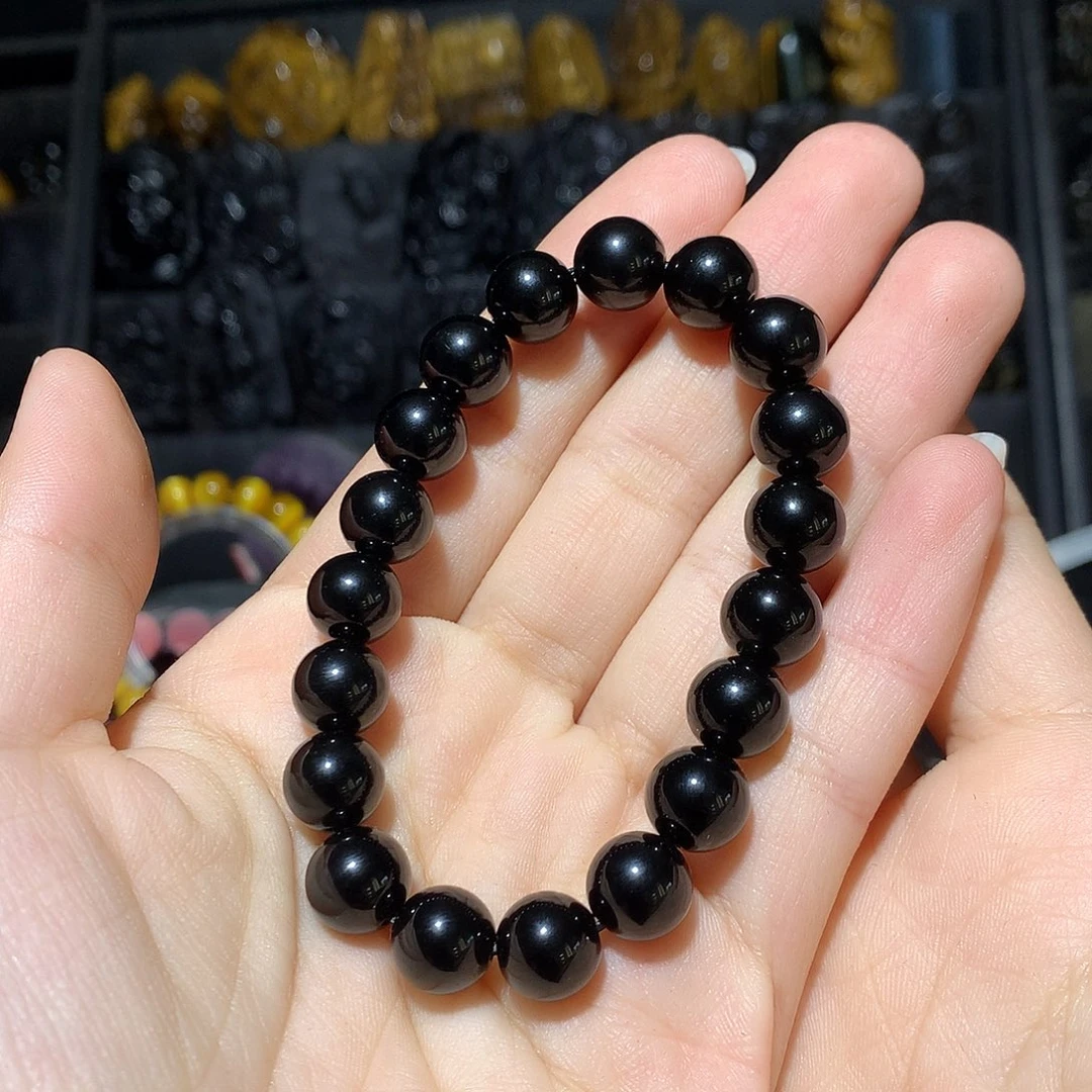 黑曜岩手链未镶嵌花***