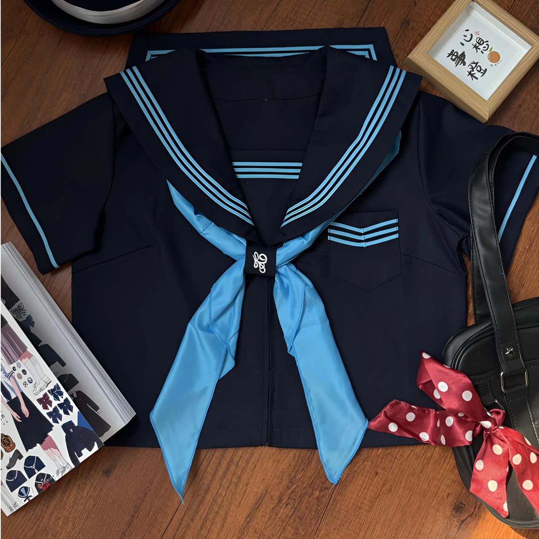 【绀色三本】正版夏季学院风水手服基础款jk制服套装中间服校服