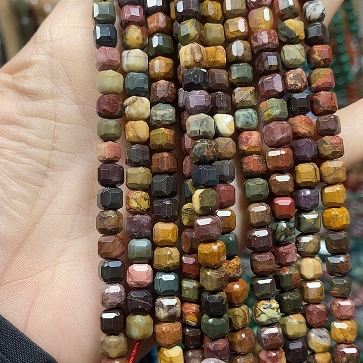 玛瑙/玉髓未镶嵌珠宝半成品天然毕加索切面方糖卡6mm