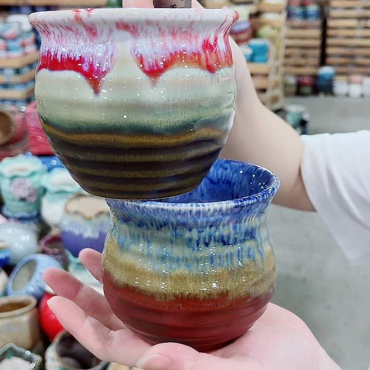 有孔，凑10元包邮陶瓷花盆发货！