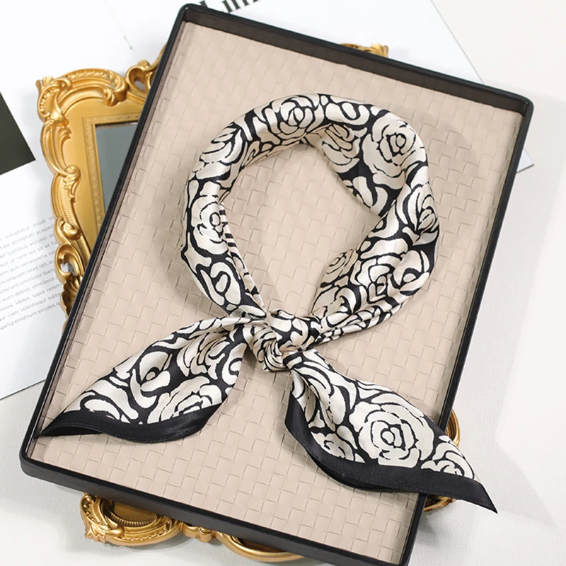 邂逅山茶时尚真丝丝巾100%桑蚕丝大方巾百搭女款气质两用披肩外搭