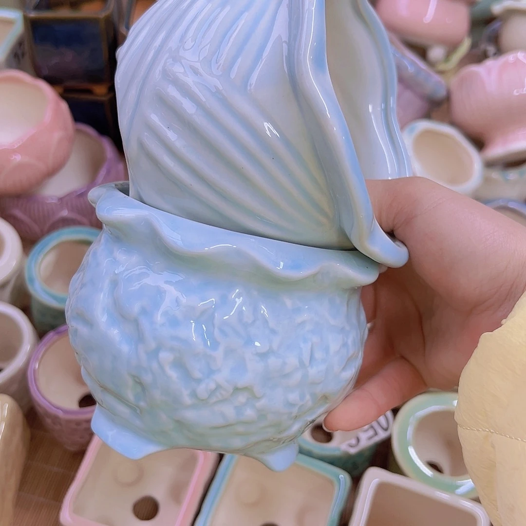 红陶陶瓷花盆当场满12包邮
