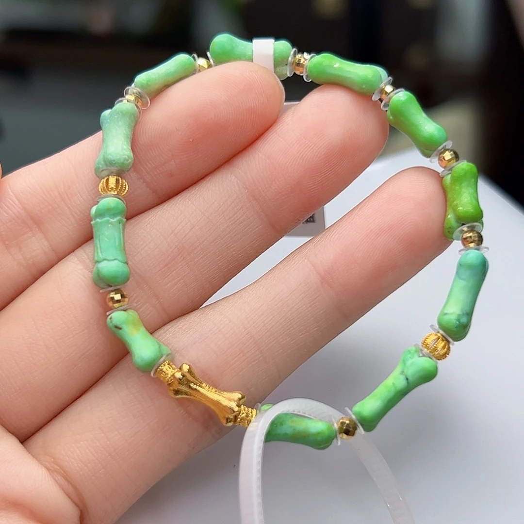 绿松石珠宝奇石18K金镶嵌