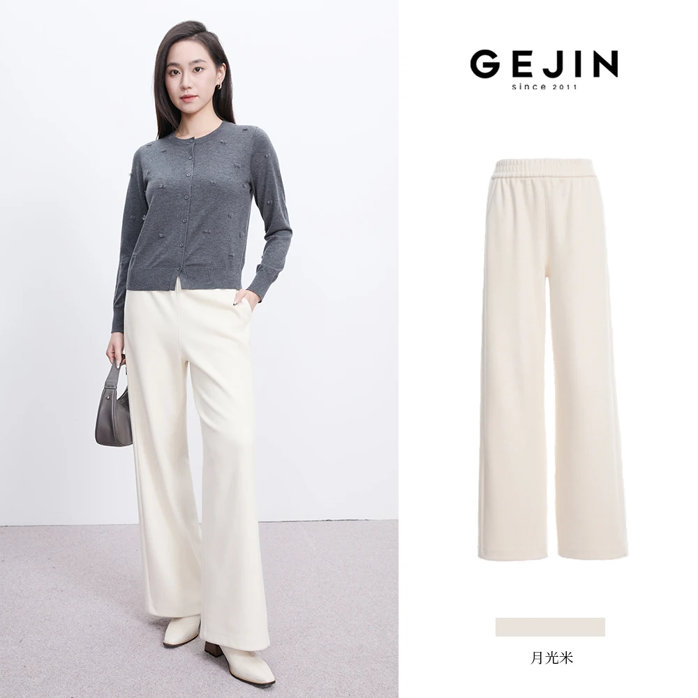 高腰直筒显瘦lulu羊毛醋酸休闲裤秋冬时尚百搭女裤GJ42539999