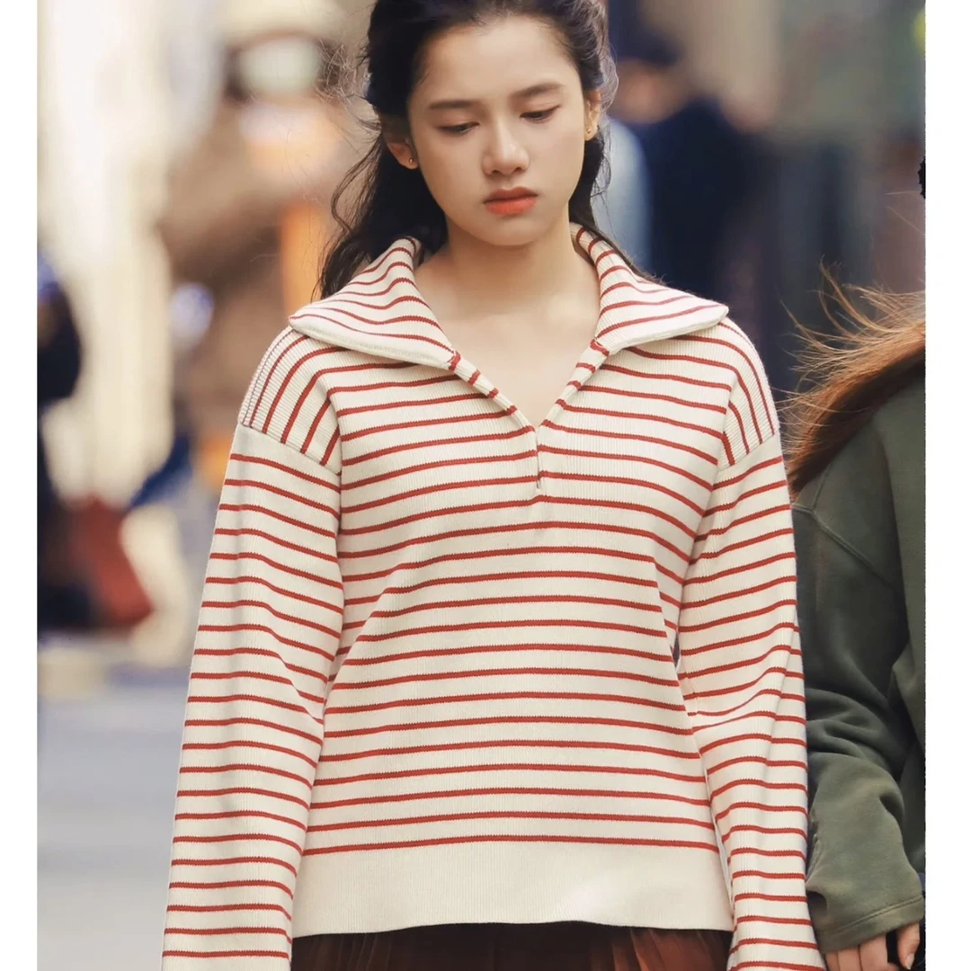 全新未使用 思琳 全新未使用 Celine/思琳 制服领针织衫红白/XS