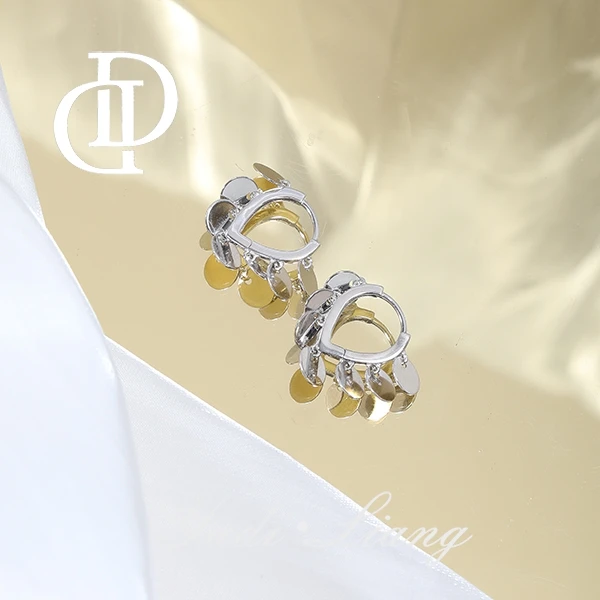 925银耳饰 梁雅帝新品【灵动华尔兹】轻盈简约气质时尚纯银耳饰