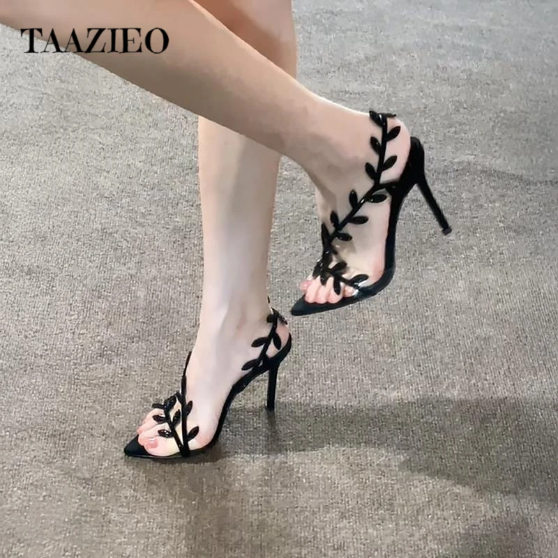 TAAZIEO夏天超好看凉鞋女款2025尖头夏季高跟鞋细跟性感高级感水