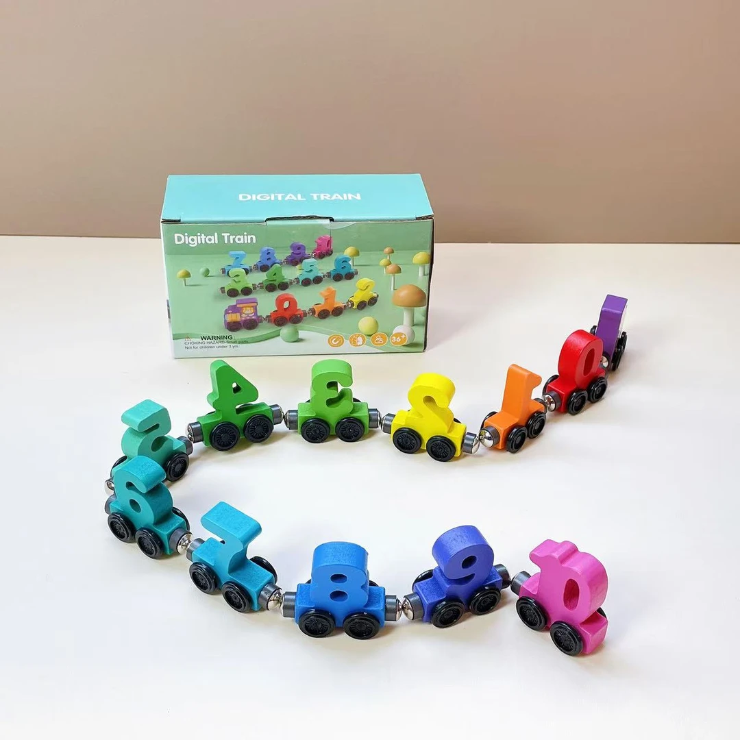 儿童木质磁性小火车玩具