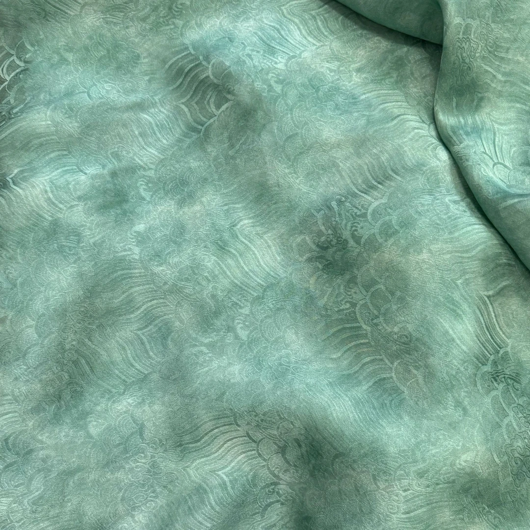 【天水碧】人丝红云纱面料新中式风格布料【HV8529】