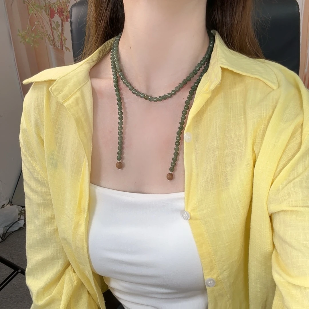 【清冷到像山间雾霭，谁能get到】和田玉且末蓝项链