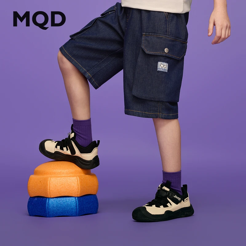MQD【五分裤】男童夏新品中大童潮酷休闲亲肤舒适牛仔裤9652W1404