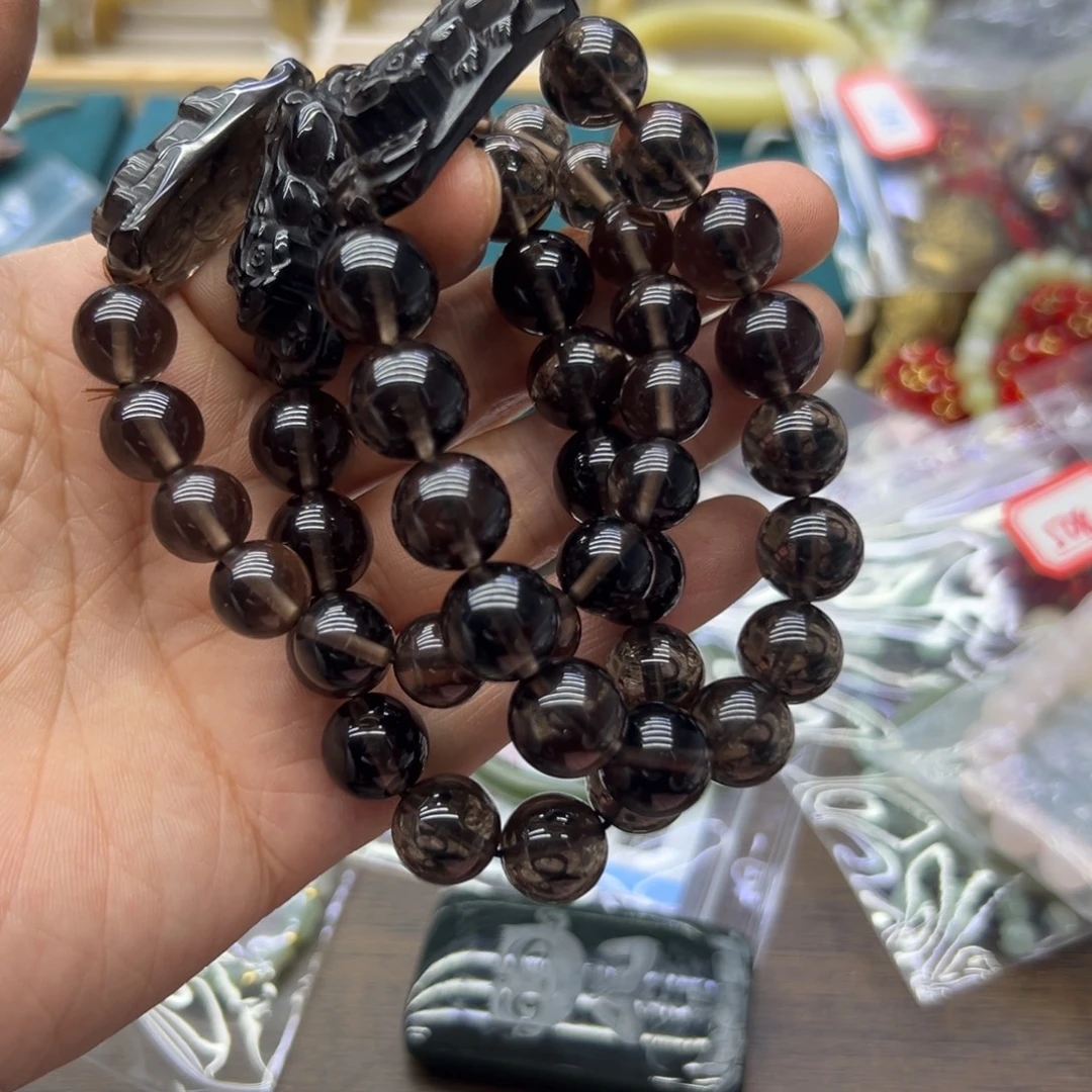 黑曜岩未镶嵌手链841