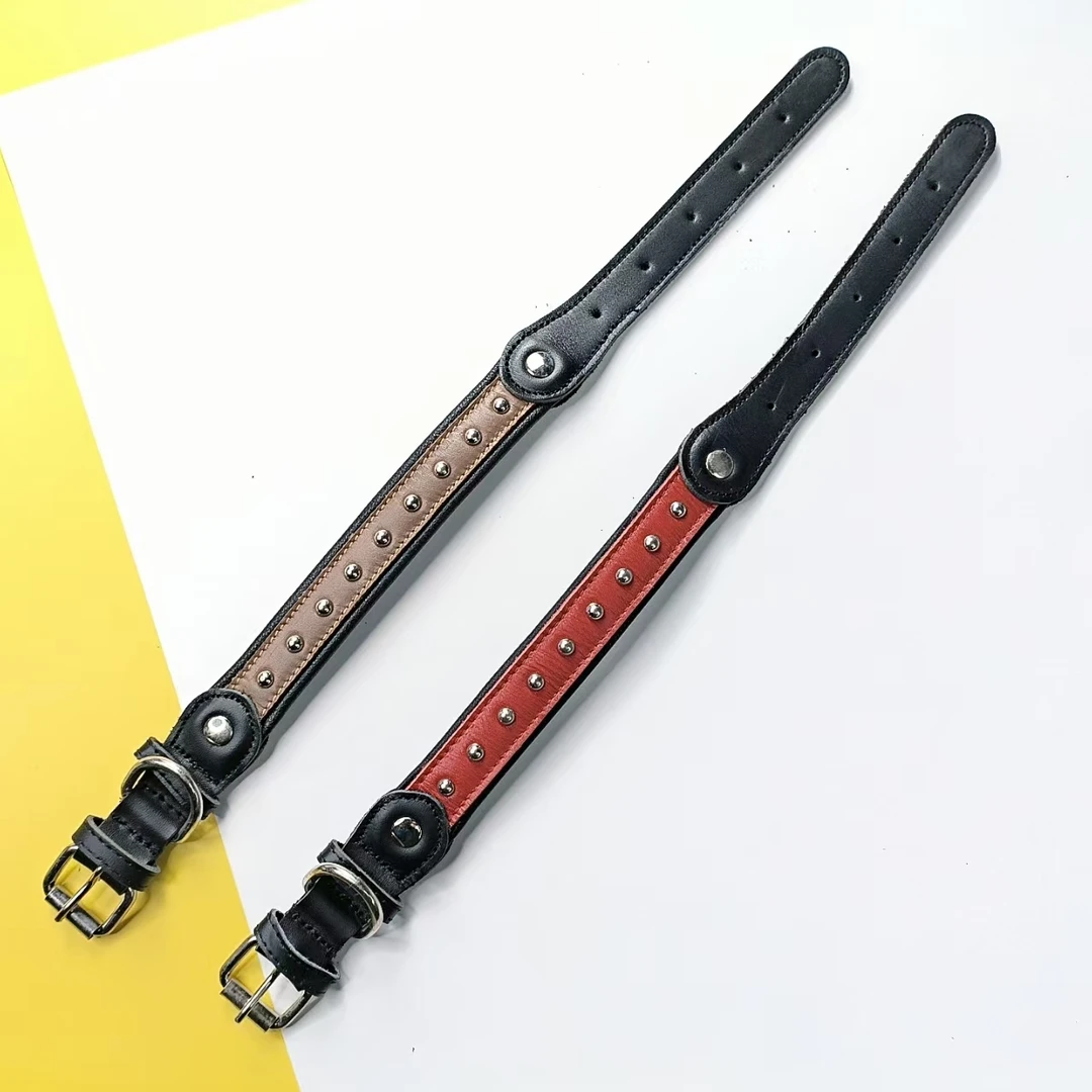 中大型犬狗狗专用皮质项圈铆钉款适合中大型宠物使用坚固耐用结实