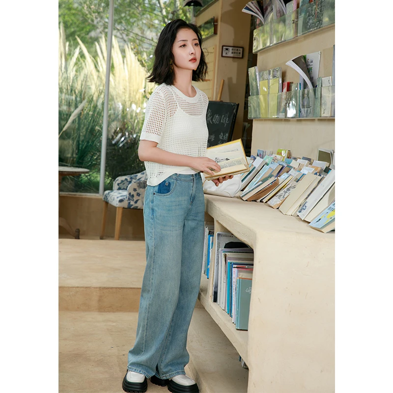 朵以2025新品牛仔裤专柜正品直筒牛仔裤女39bx239108