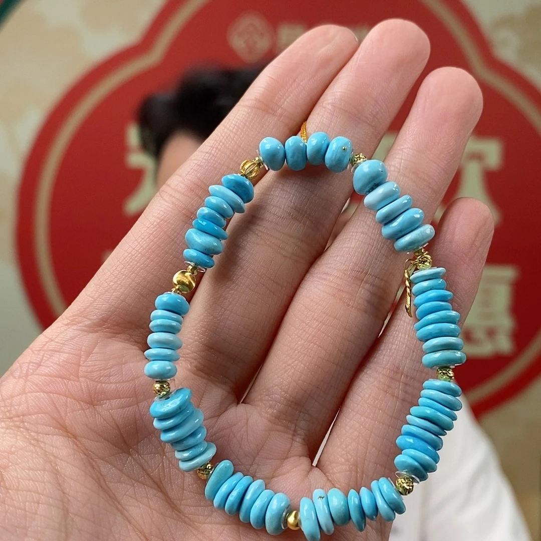 绿松石18K金镶嵌珠宝奇石