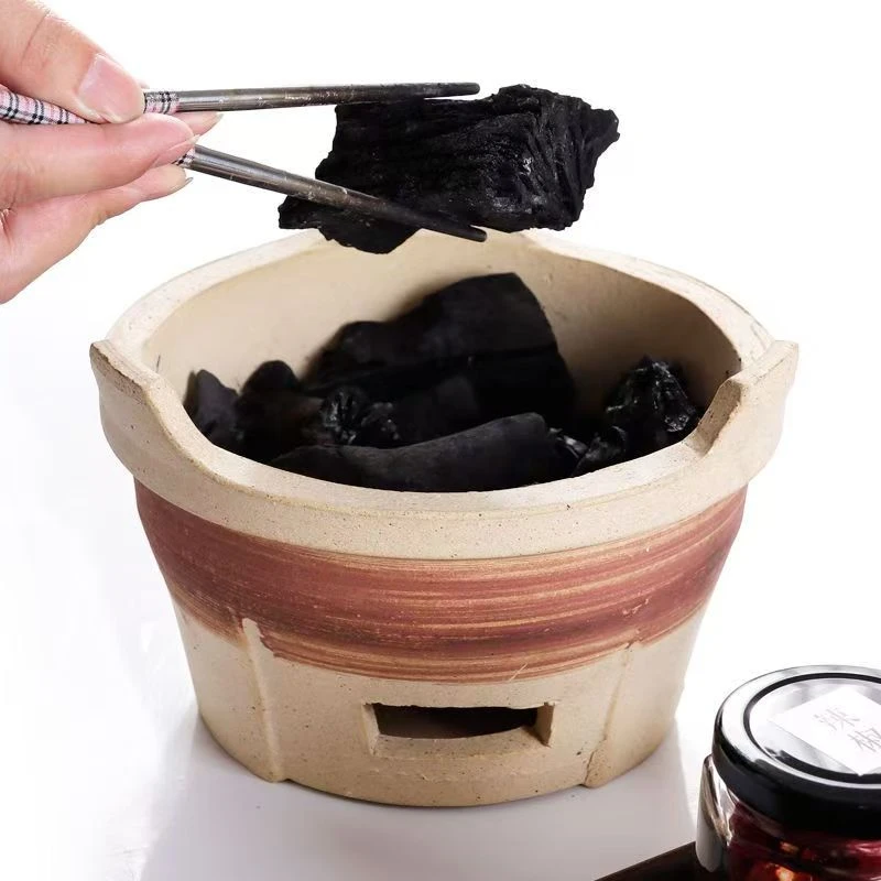 围炉煮茶家用室内老式炭炉家用打边炉泥碳炉户外烧烤陶土烤茶装备