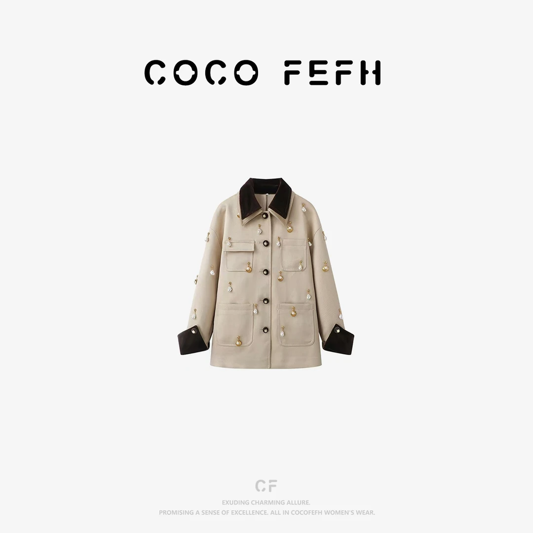 COCO FEFH  2025秋季新款百搭巴恩风高级感风衣外套女Z7038