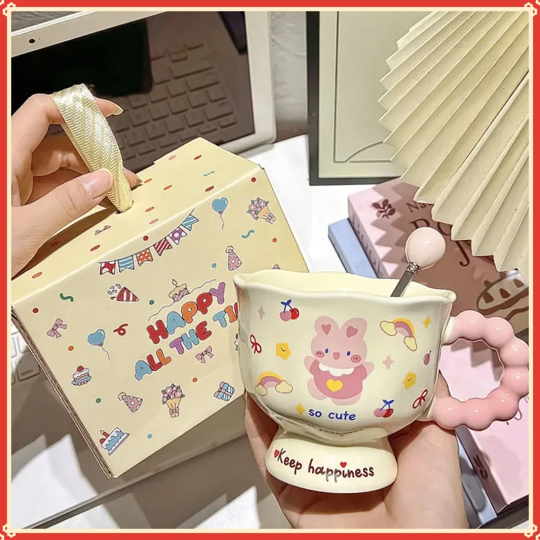 可爱卡通CBMS马克杯高颜值杯子陶瓷情侣水杯送女生生日礼物【萌汪】