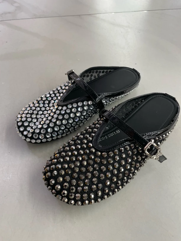 【LPZ】:3215-2    79清库存水钻软底夏季韩版时尚简约爆款亮钻包头