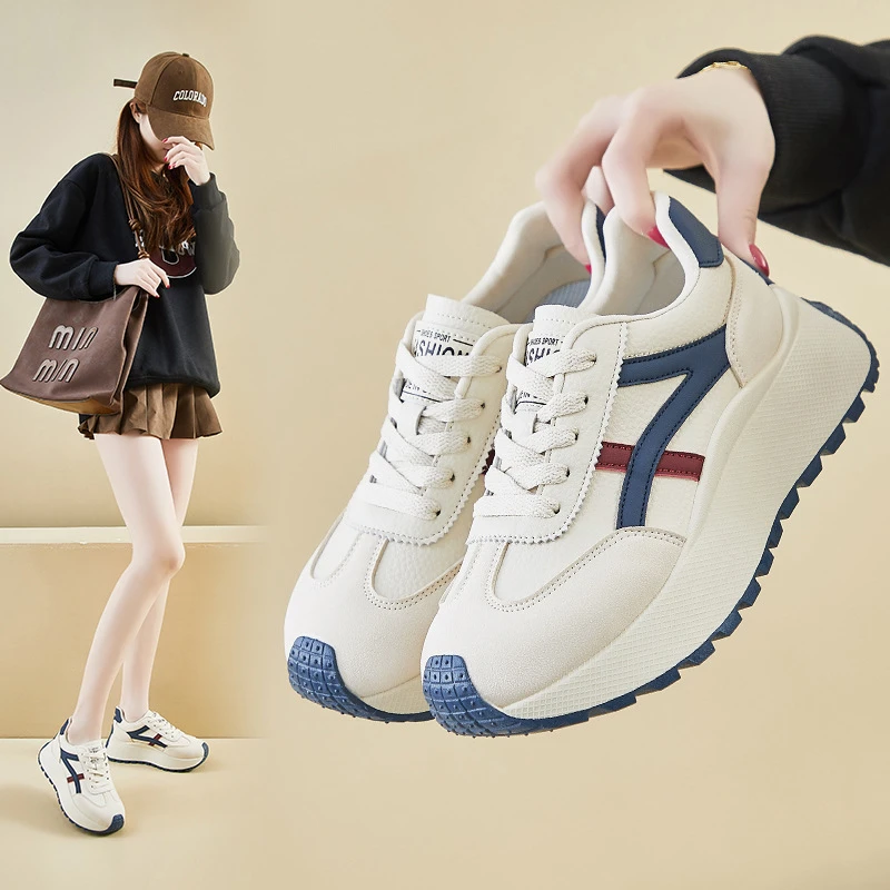 2025年春夏季新款厚底韩版百搭休闲阿甘鞋时尚舒适运动鞋休闲女鞋