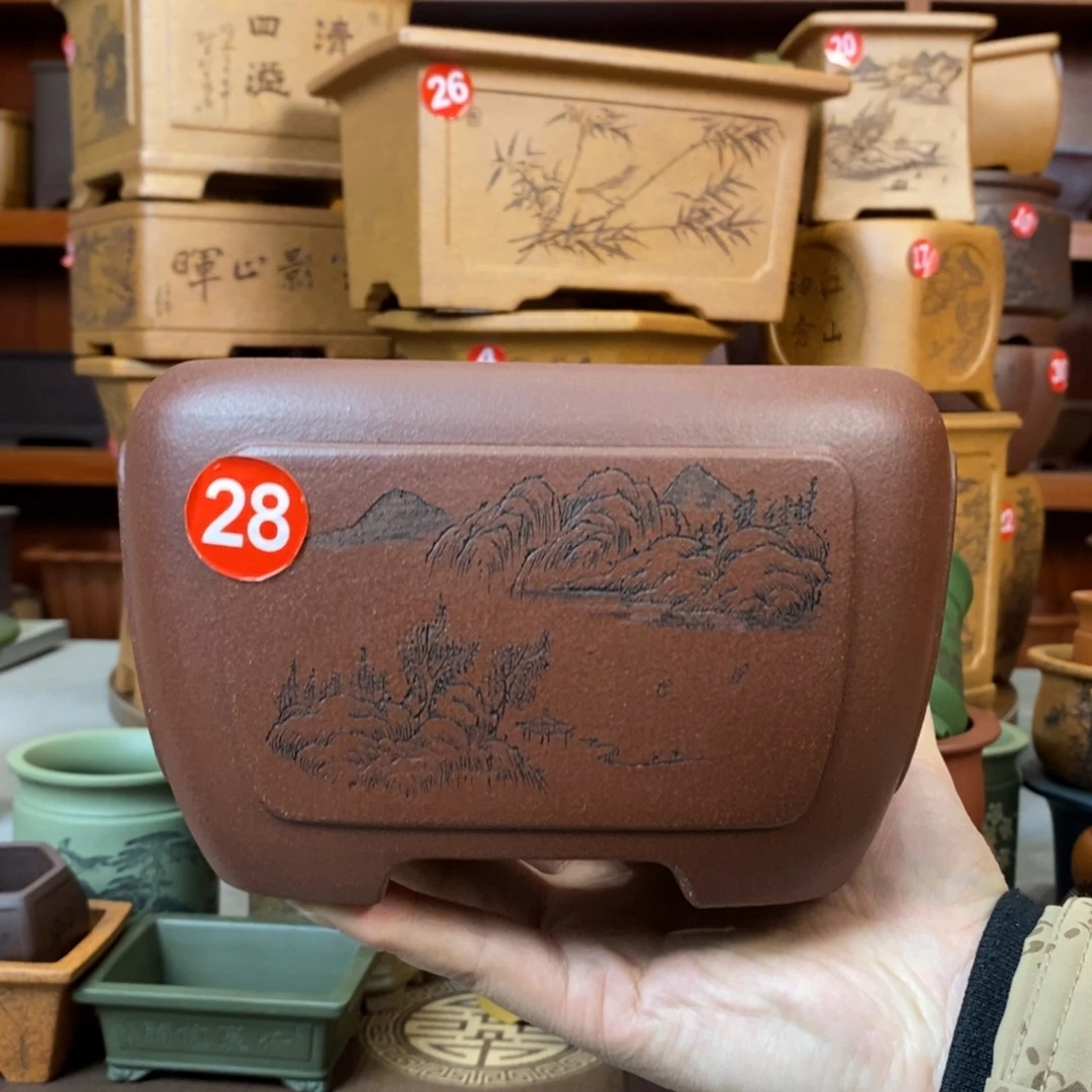 紫砂花盆盆景花盆小