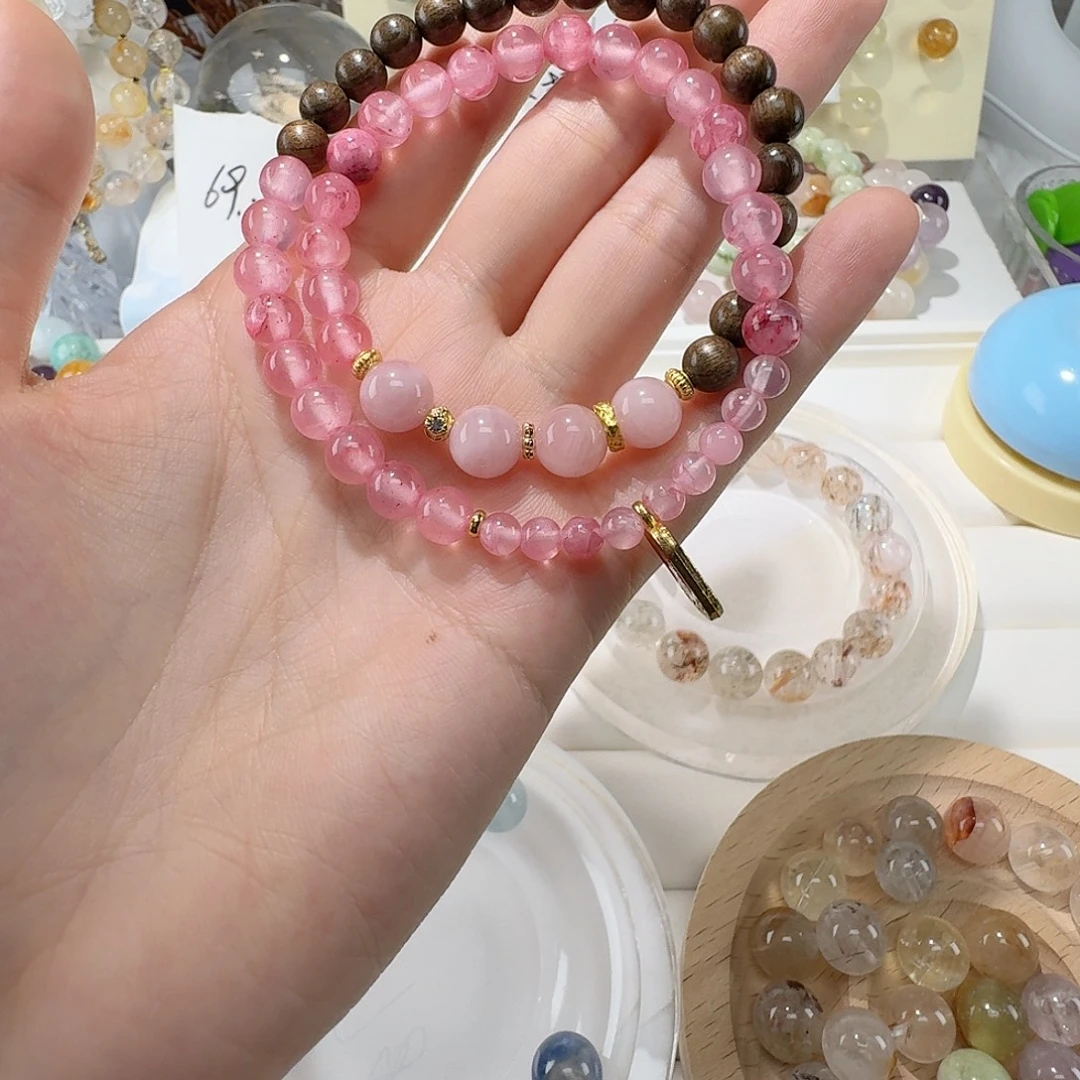 银S925镶嵌手链烟晶