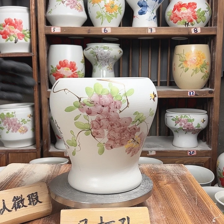 摆件鱼尾紫藤新款陶瓷陶瓷