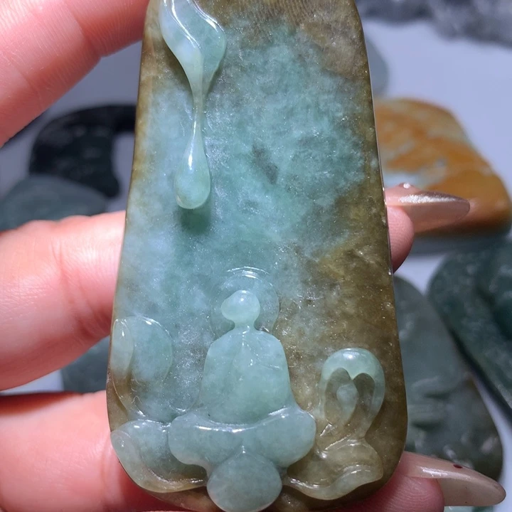 翡翠未镶嵌颈饰保真天然A货翡翠