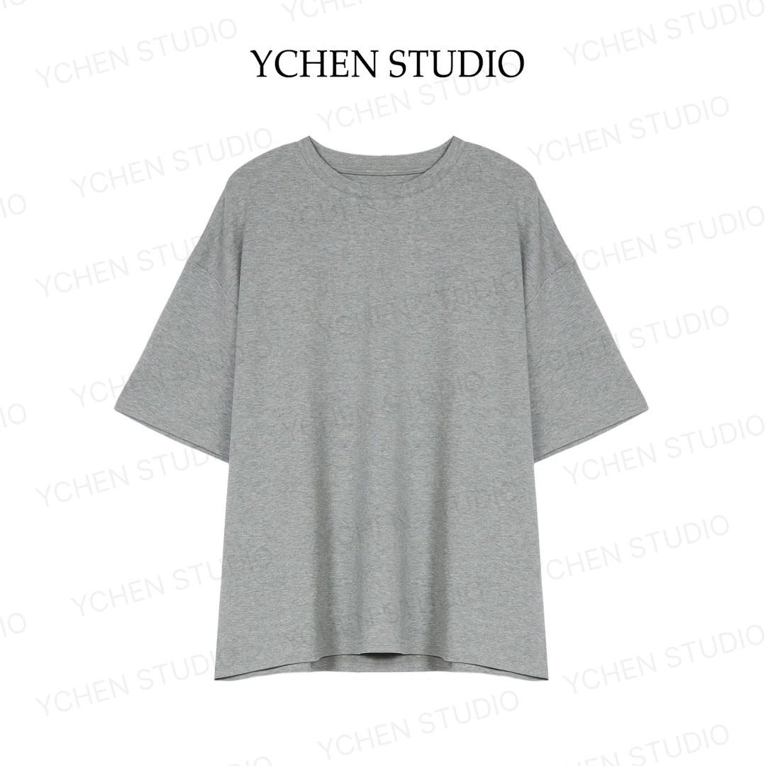 YCS【平凡2.0】夏季宽松显瘦两色圆领短袖T恤简约百搭慵懒上衣W0078