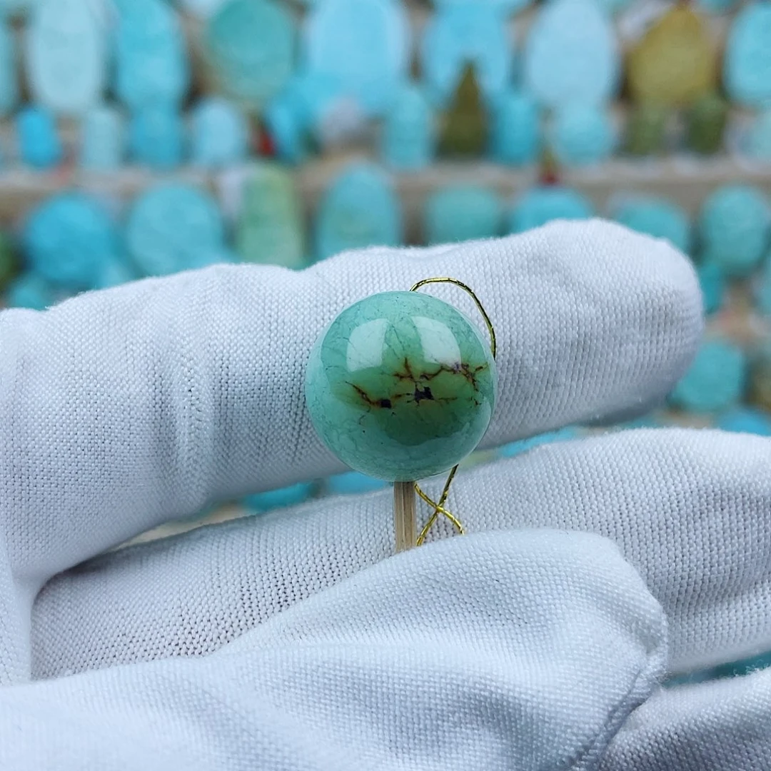 未镶嵌绿松石珠宝奇石15mm