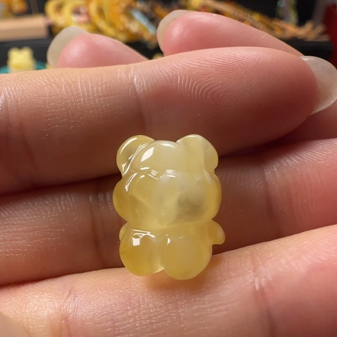 蜜蜡未镶嵌颈饰蜜蜡小熊吊坠提溜