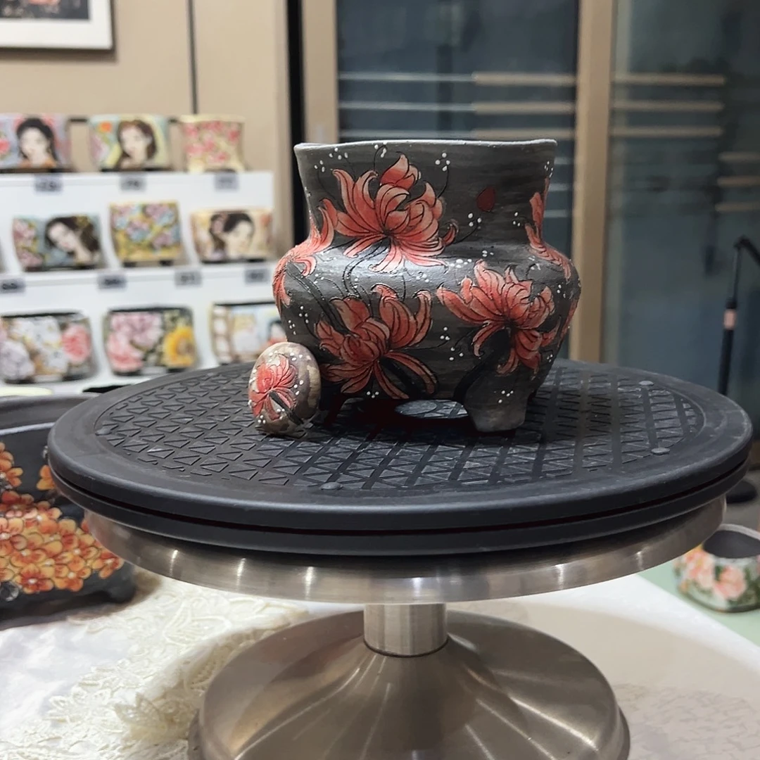 手绘陶瓷花盆口10