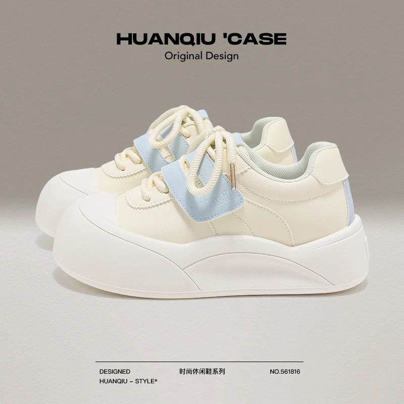环球百搭圆头小白鞋韩版ins学生板鞋女校园厚底软底运动休闲女鞋