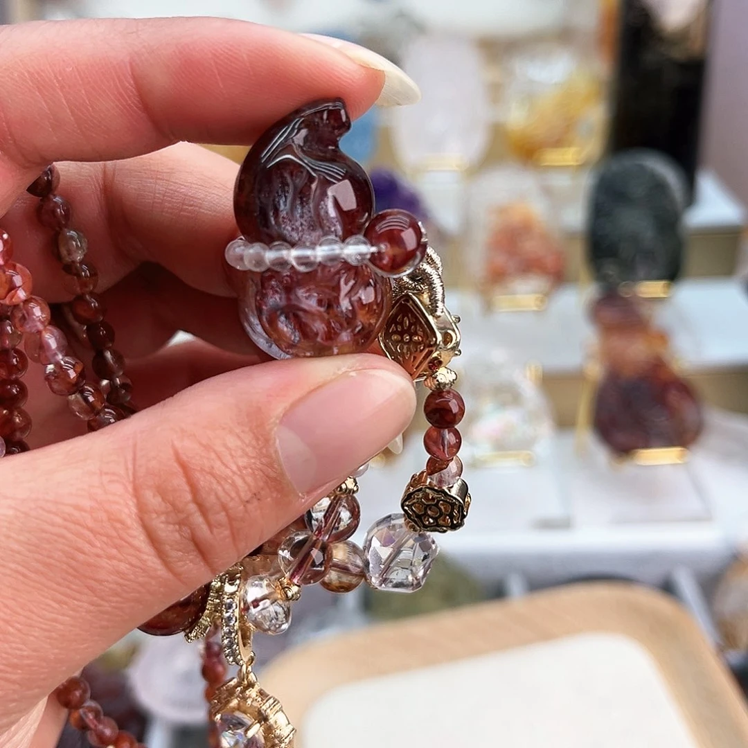 水晶666胶花葫芦未镶嵌"****~