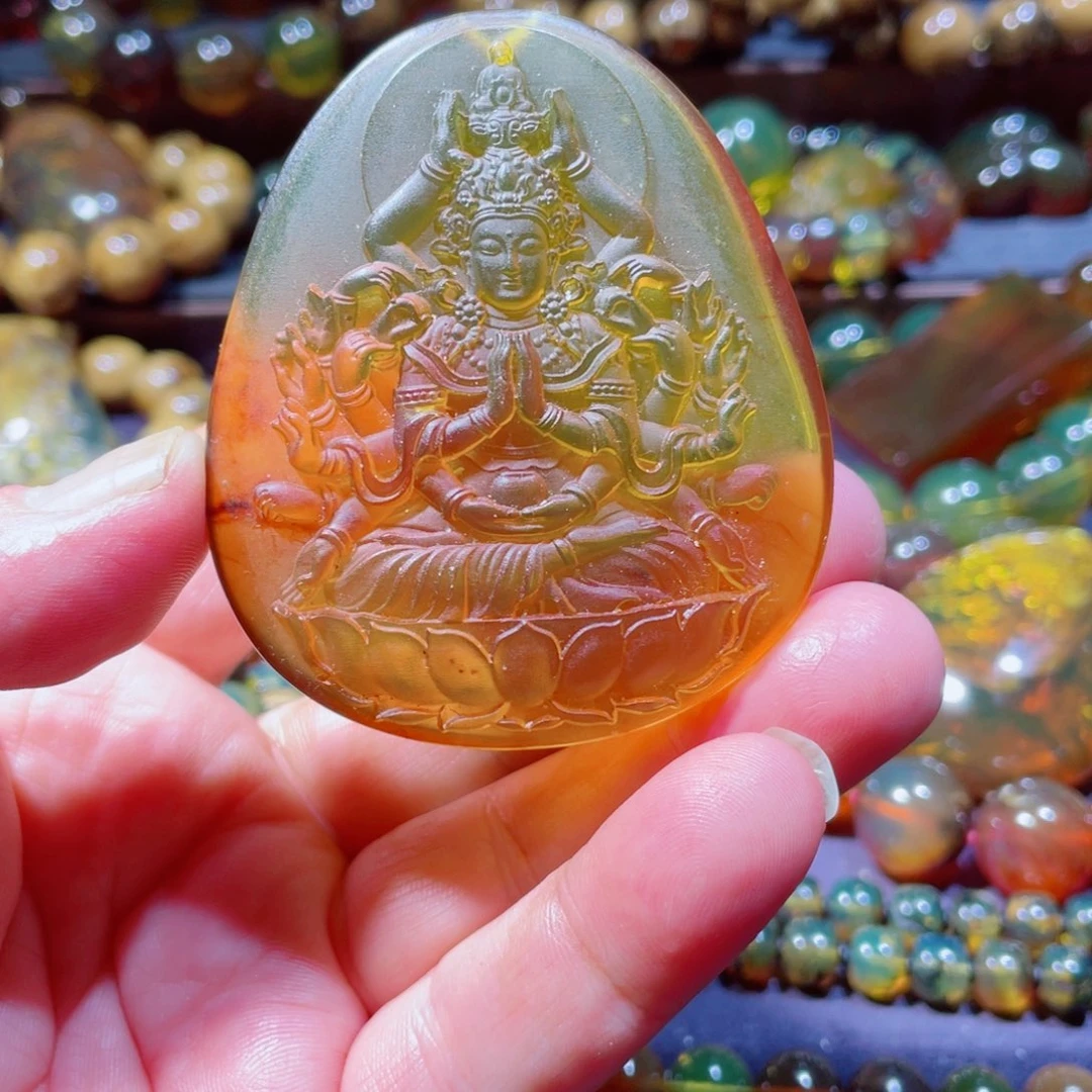 未镶嵌项链琥珀天然