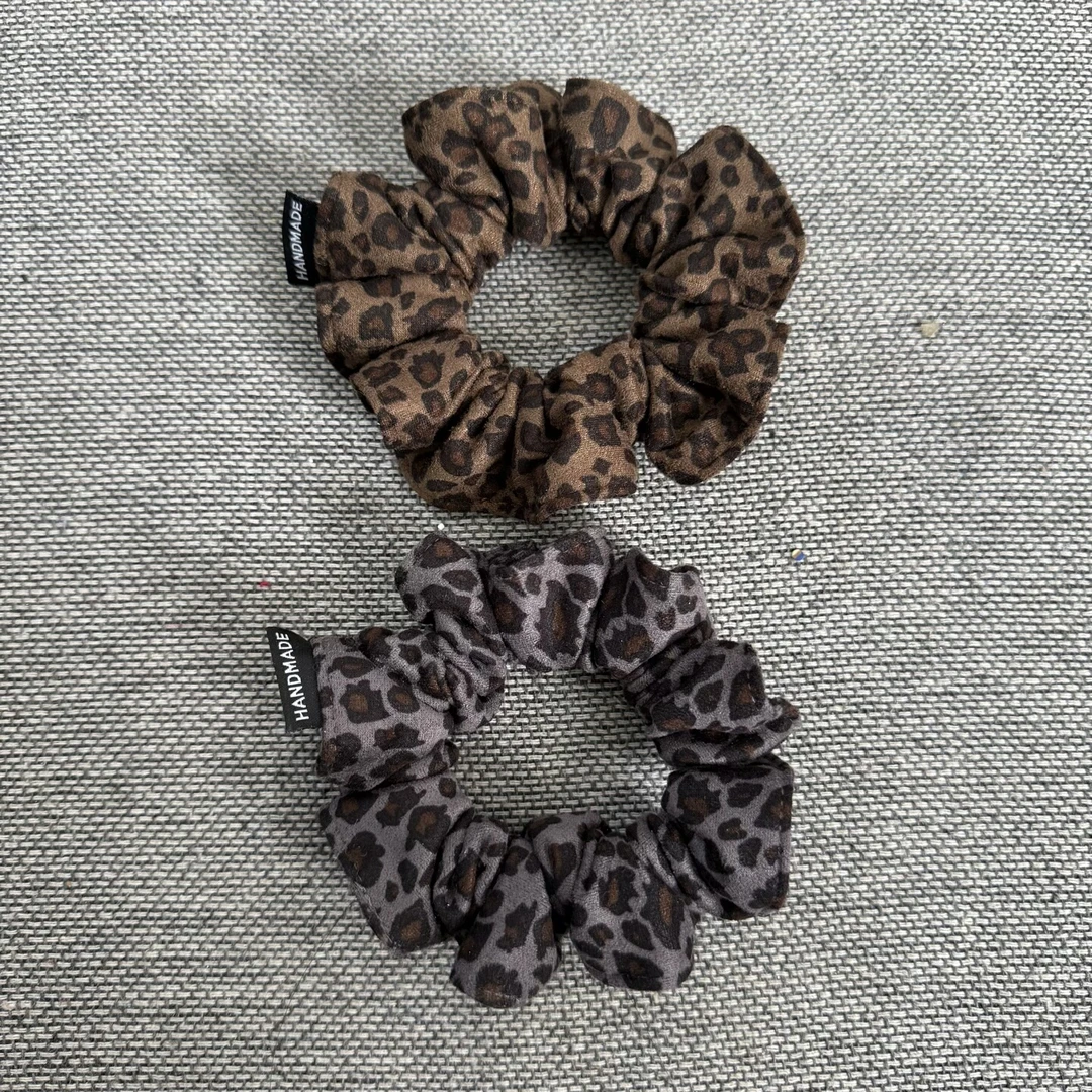 韩版复古秋冬季麂皮绒高弹女士豹纹潮款大肠发圈发绳时尚弹力成人