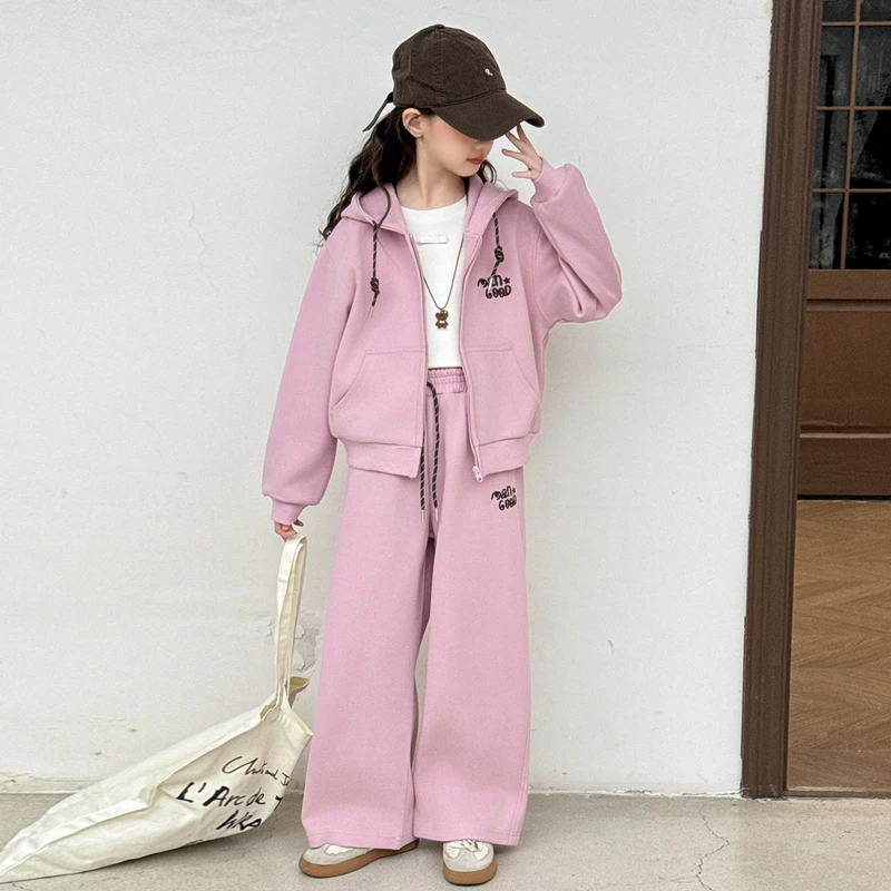 女童套装2025新款洋气儿童时髦卫衣两件套中大童女孩春秋装运动服