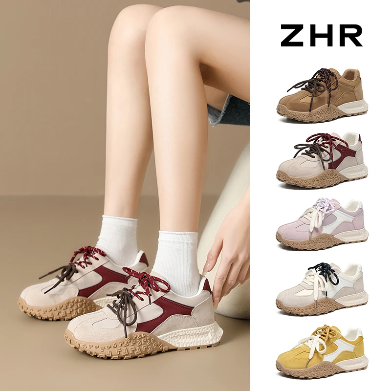 【ZHR则则】猪剖层革织物合成革帮面德训鞋女鞋JT157（布面款）JT118