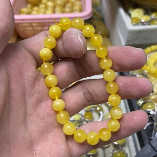 蜜蜡裸石未镶嵌手串