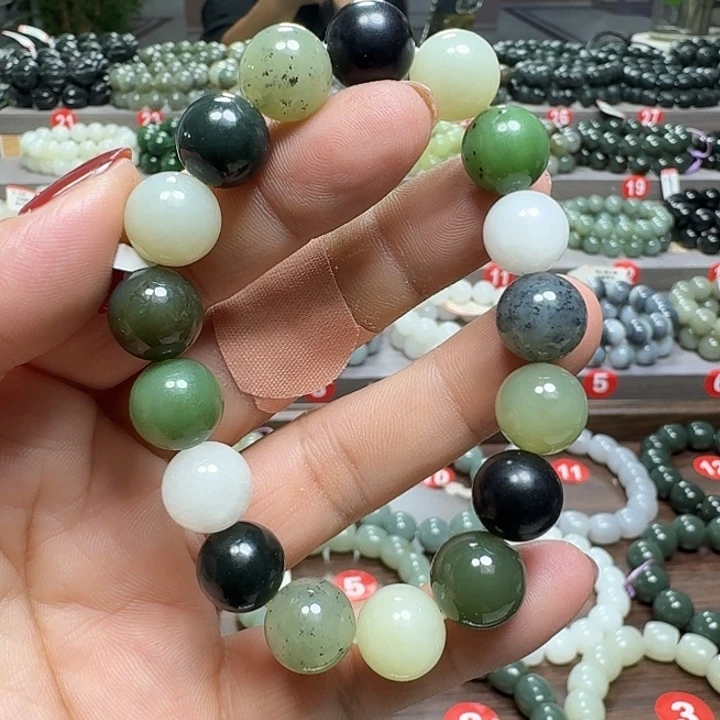 未镶嵌手链和田玉多宝卡12